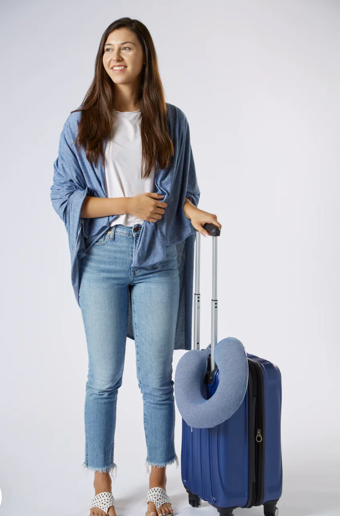 Bucky Blanket Scarf - Navy Stripe - Image 4