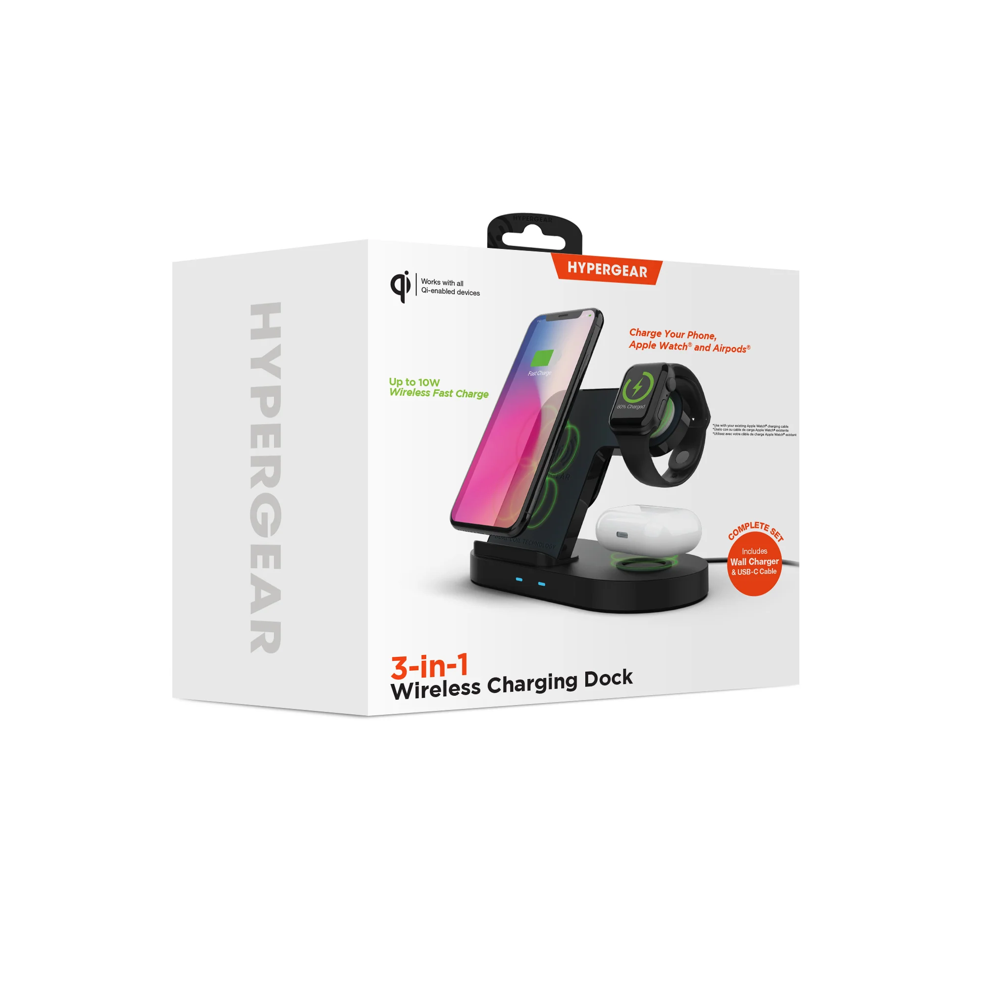 HyperGear 3-in-1 Wireless Charging Dock | Black - Image 11