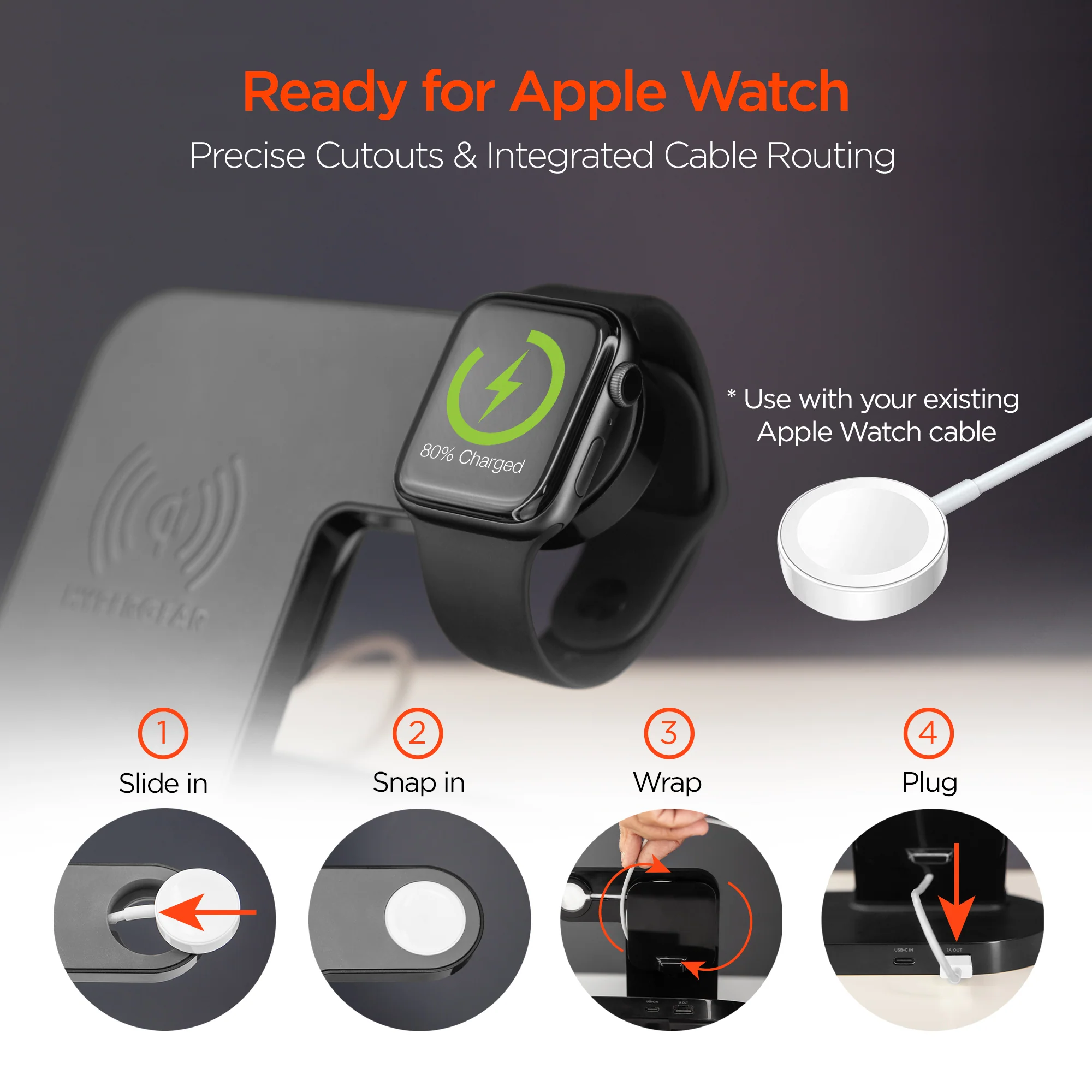 HyperGear 3-in-1 Wireless Charging Dock | Black - Image 8