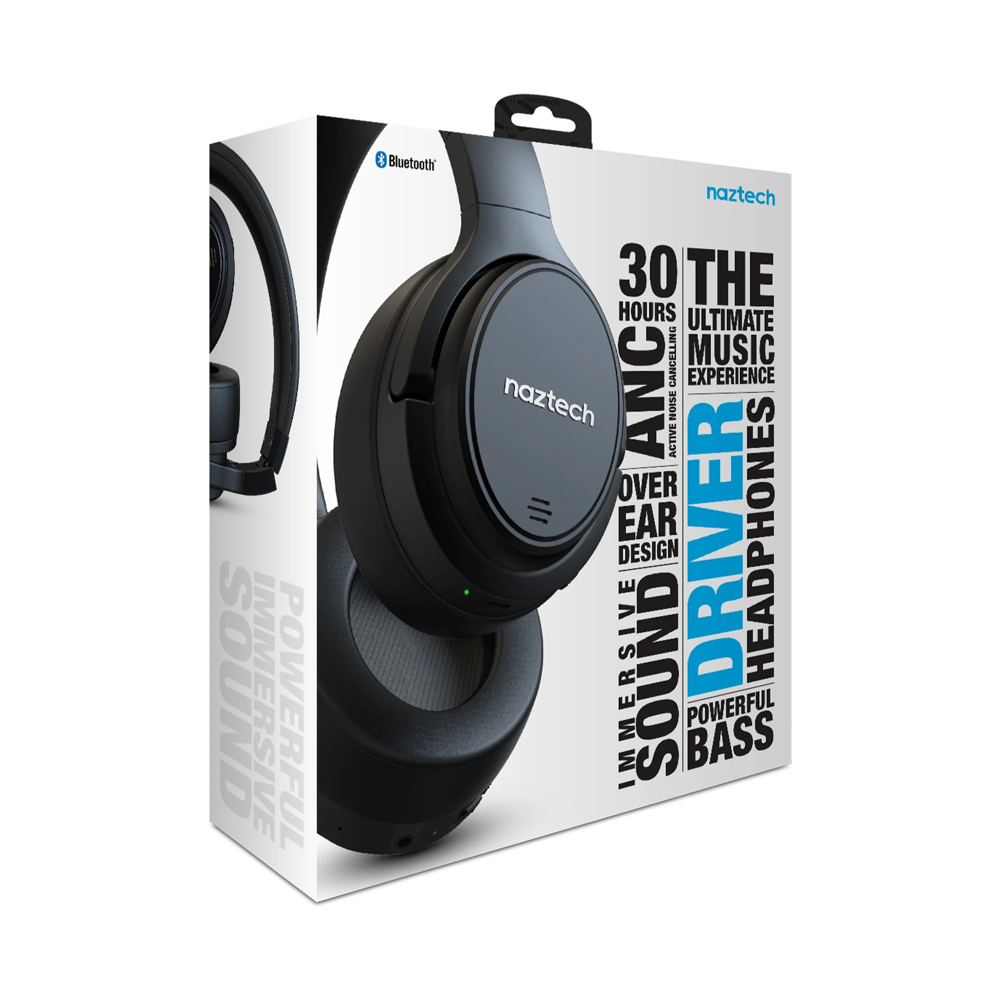 Naztech DRIVER ANC1000 Active Noise Cancelling Wireless Headphones - Black - Image 10