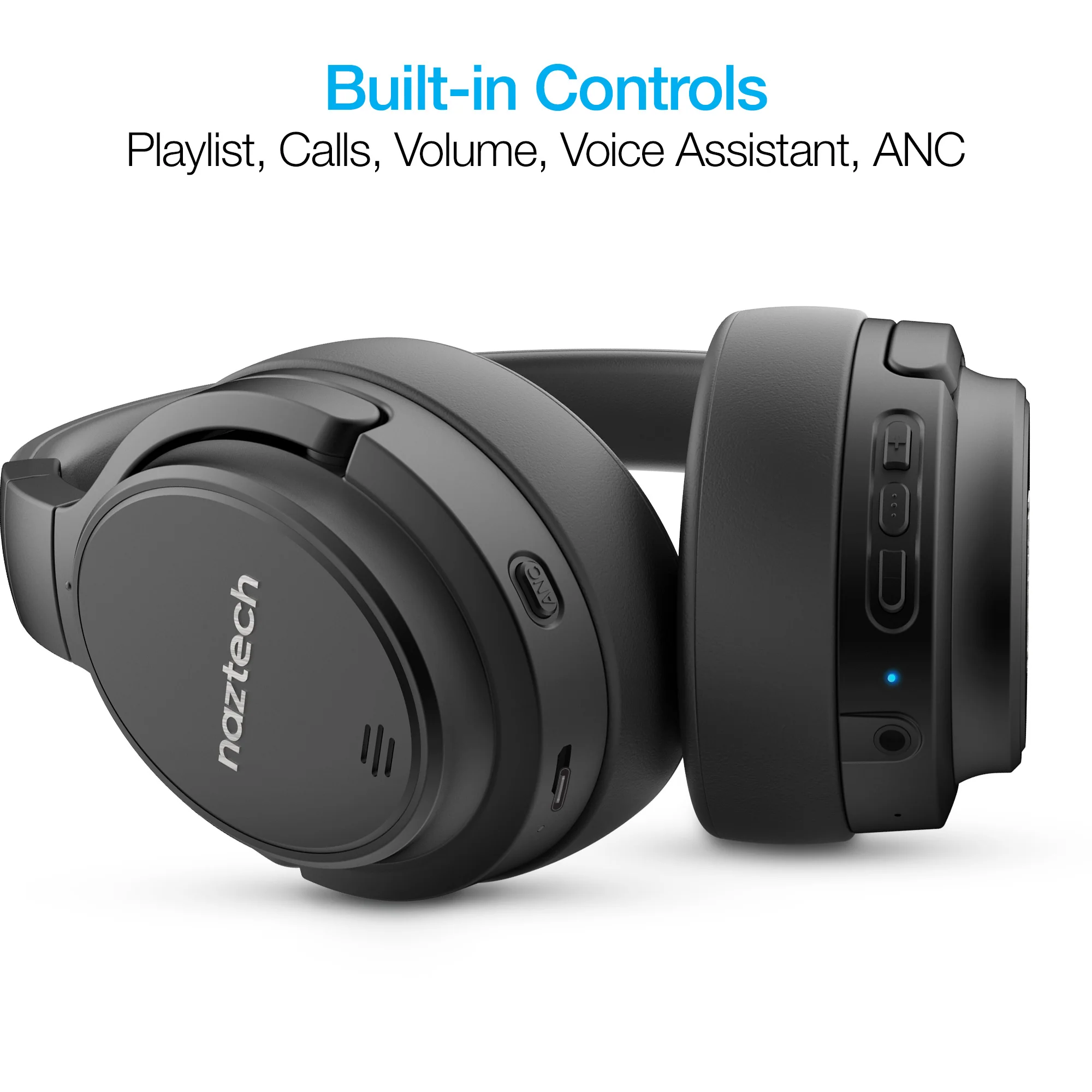 Naztech DRIVER ANC1000 Active Noise Cancelling Wireless Headphones - Black - Image 6