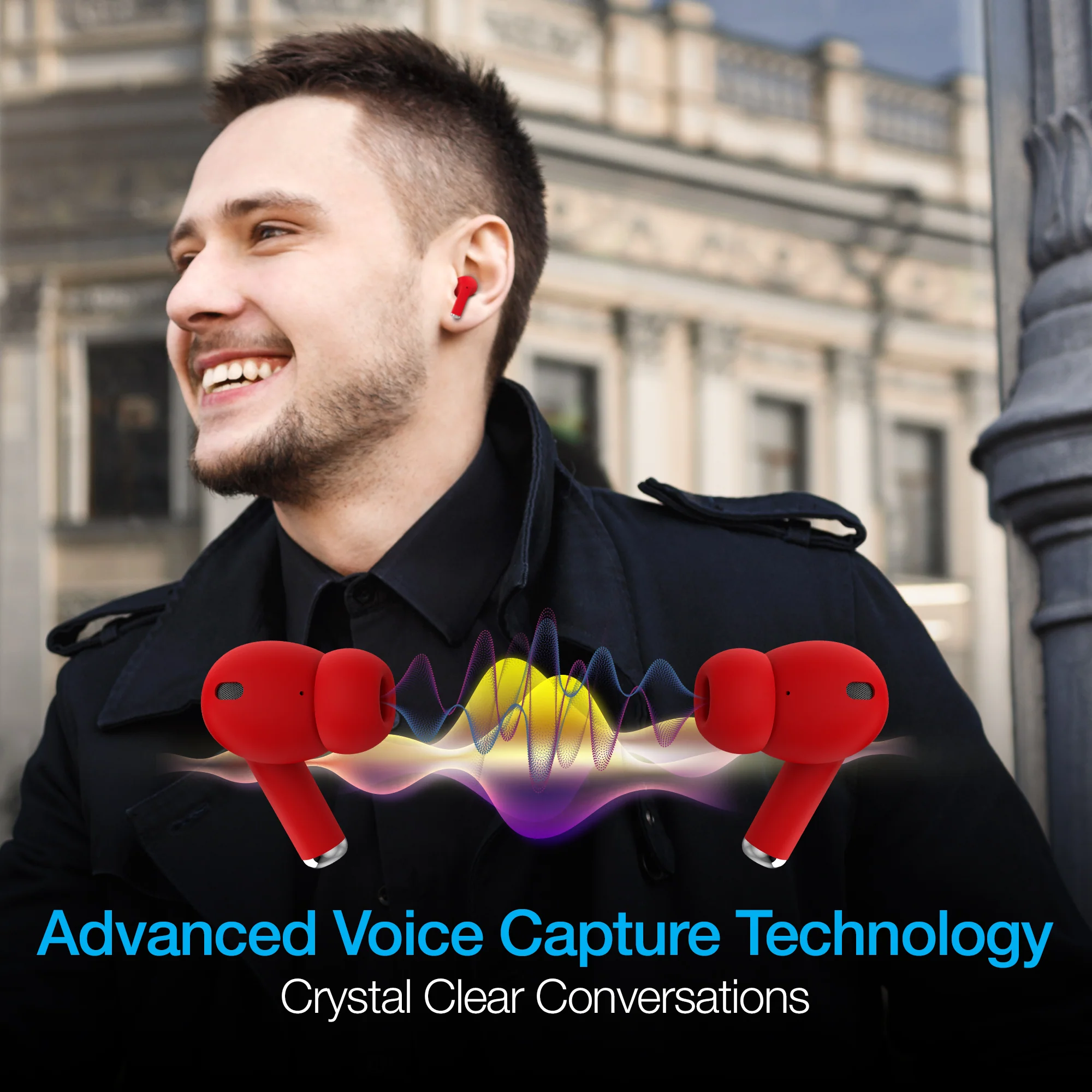 Naztech Xpods PRO True Wireless Earbuds with Wireless Charging Case | Red - Image 10