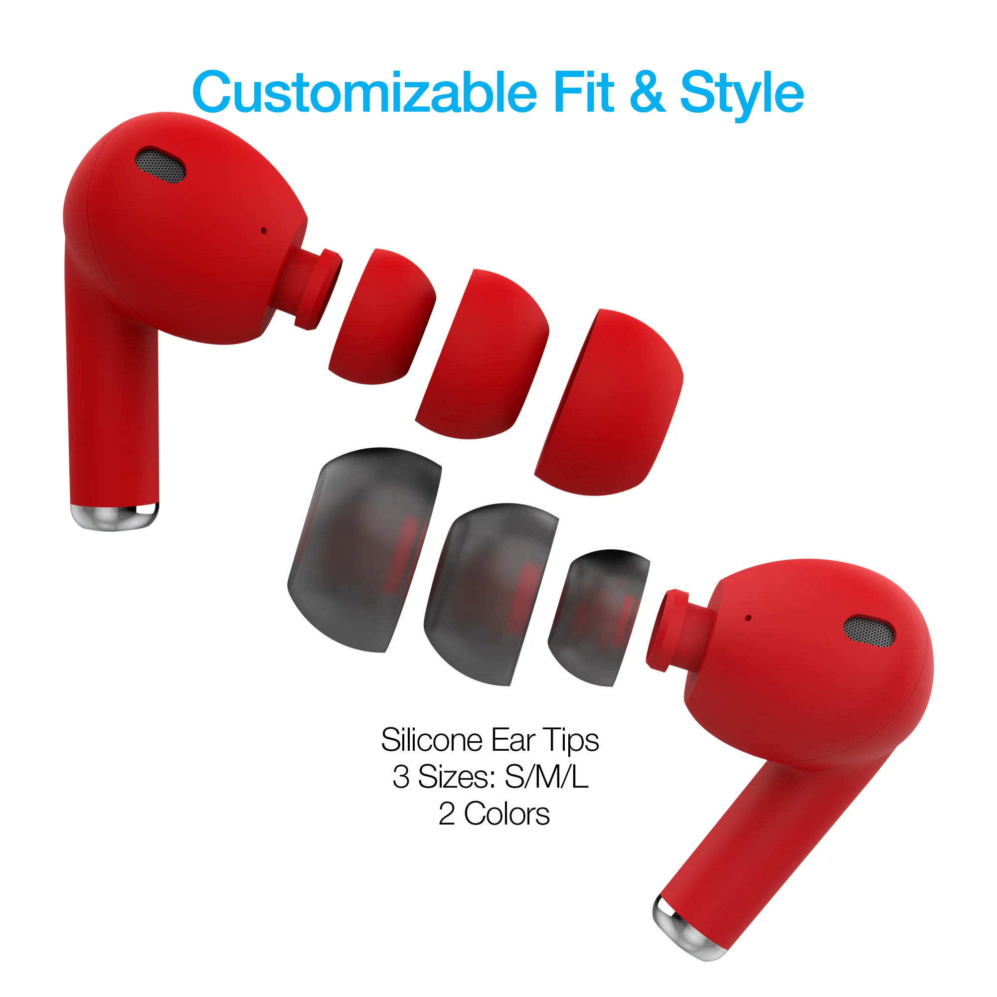 Naztech Xpods PRO True Wireless Earbuds with Wireless Charging Case | Red - Image 5