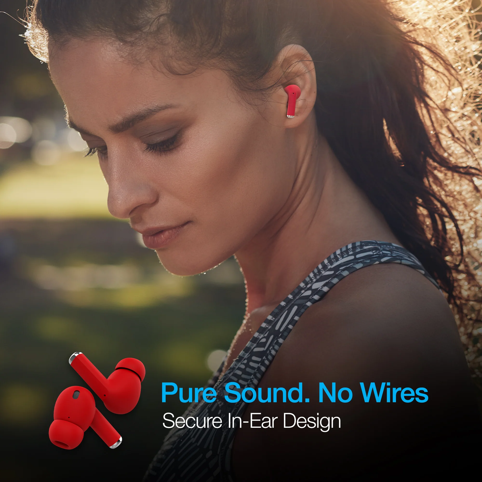 Naztech Xpods PRO True Wireless Earbuds with Wireless Charging Case | Red - Image 8