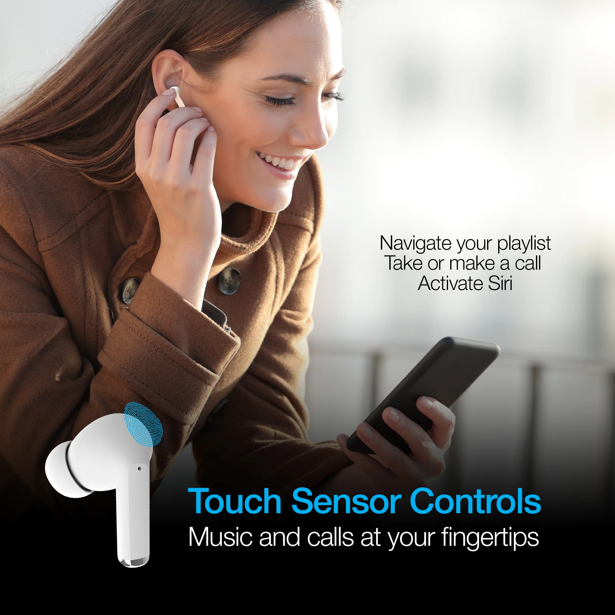 Naztech Xpods PRO True Wireless Earbuds with Wireless Charging Case | White - Image 10