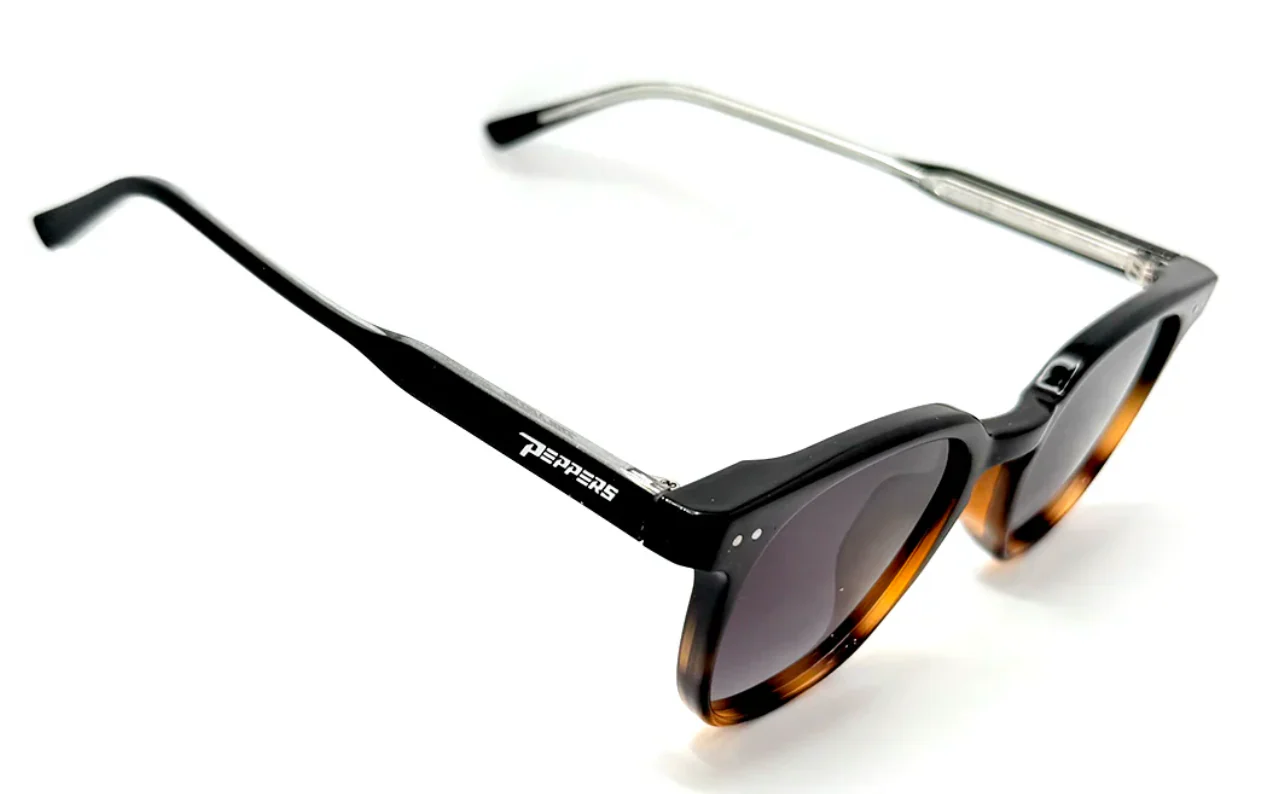 PEPPERS POLARIZED EYEWARE - Sundance -  Color Shiny Black to Tortoise Fade w/ Smoke Lens - Image 3