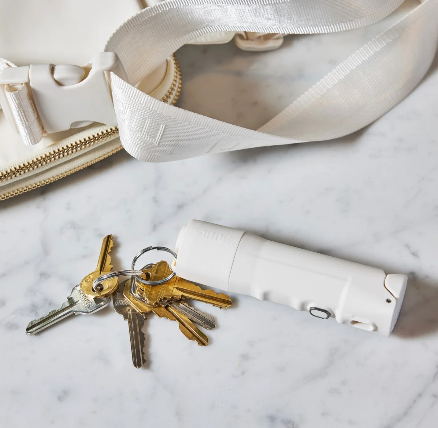 SABRE 2-In-1 Pepper Spray with Personal Alarm, Textured Case - White - Image 3